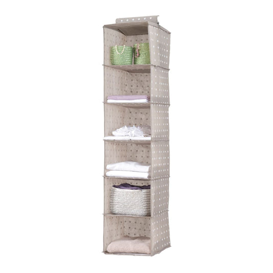 CLOTHES ORGANISER 6 SHELVES RIVOLI BROWN 30X30X128 CM