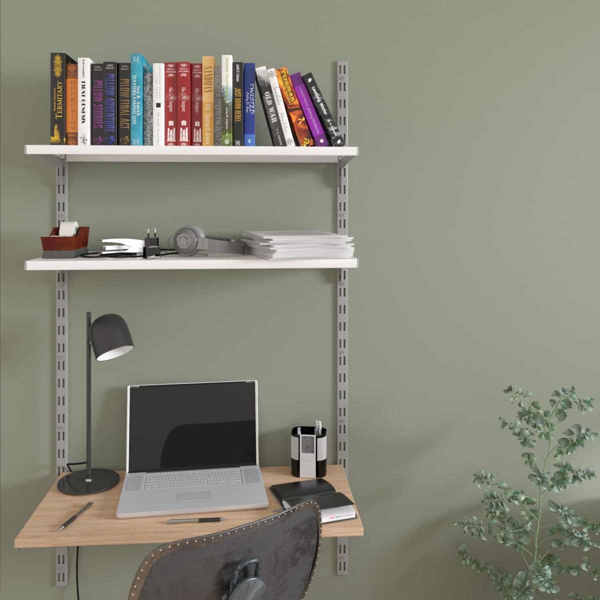 PACK 2 METAL SHELVES 80X30 CM WHITE SPACEO - best price from Maltashopper.com BR410510197