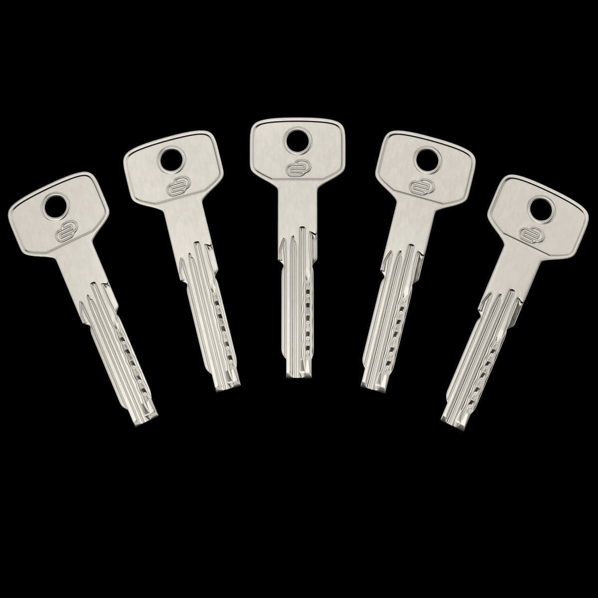 BRASS STANDERS 35+35 MM, SATIN NICKEL FINISH, 5 LONG STEEL KEYS - best price from Maltashopper.com BR410006368