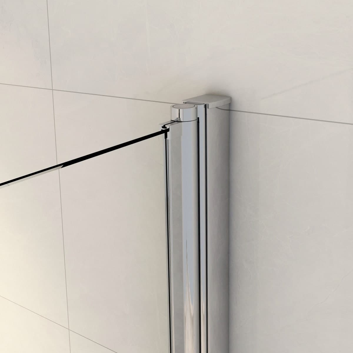 3-SIDED FOLDING BATHTUB WALL 140X120CM CRYSTAL CLEAR 5MM CHROME PROFILES ESSENTIAL - best price from Maltashopper.com BR430007268