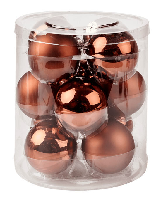 COPPER Christmas ball set of 12 bronzeØ 6 cm - best price from Maltashopper.com CS675745