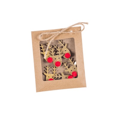 NOSY Set of 6 scatter decorations red, natural H 4 x W 3 cm - best price from Maltashopper.com CS656859