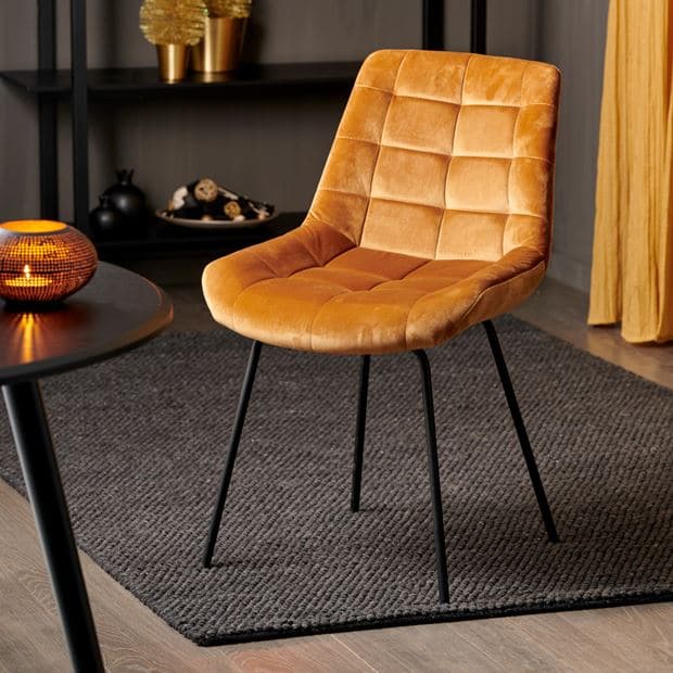 SILKA Table chair black, brown H 84 x W 52 x D 52 cm - best price from Maltashopper.com CS608811