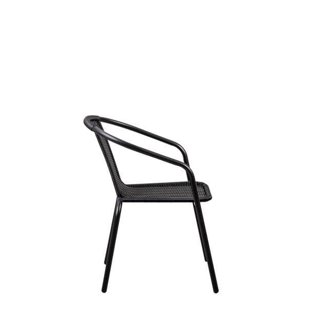 GERONA Black stackable chair H 77 x W 58 x D 53 cm - best price from Maltashopper.com CS652512