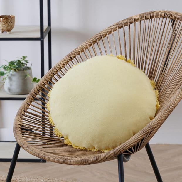 SUNSHINE Light yellow cushionØ 45 cm - best price from Maltashopper.com CS661255