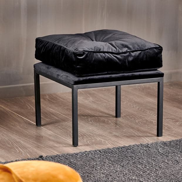 Casa BUTON Black pouf H 37 x W 45 x D 45 cm