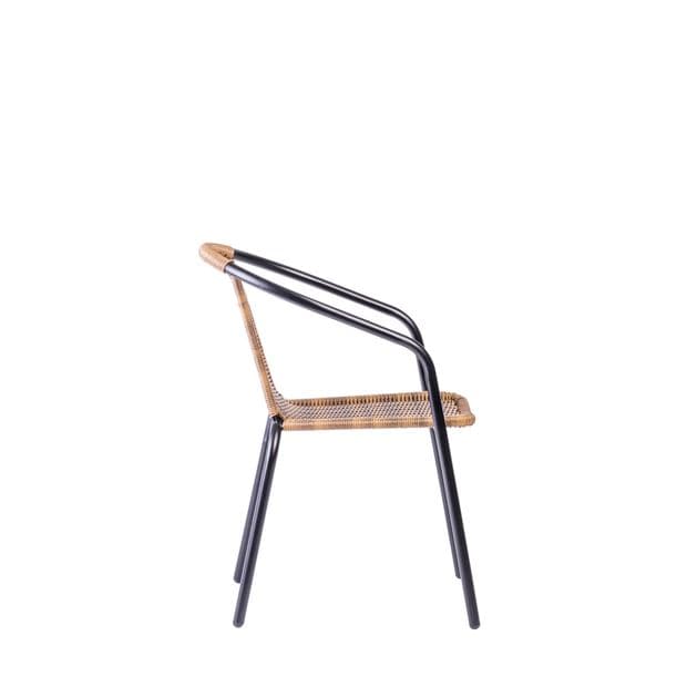 GERONA Stackable chair black, natural H 77 x W 58 x D 53 cm - best price from Maltashopper.com CS652547
