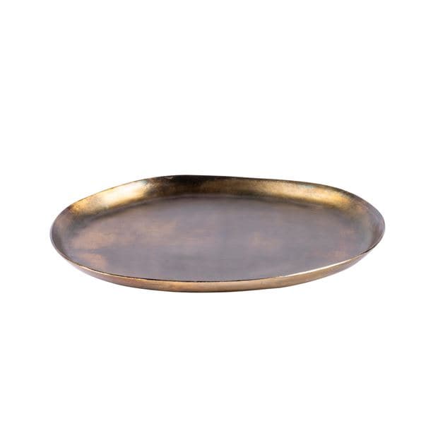 OVALS Golden serving plate H 1.5 x W 25 x L 27 cm - best price from Maltashopper.com CS640178