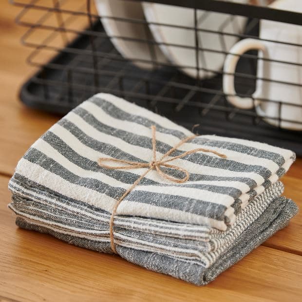 LAURENT Tea towels set of 3 gray W 50 x L 70 cm