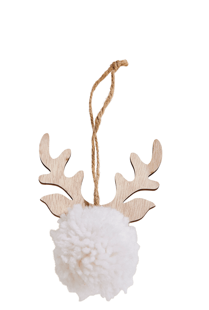 Pommy decoration to hang whiteh 12 x w 6 x d 8 cm
