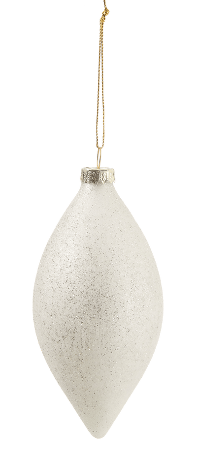 ALMO White Christmas ball H 13 cm - Ø 6 cm - best price from Maltashopper.com CS676242