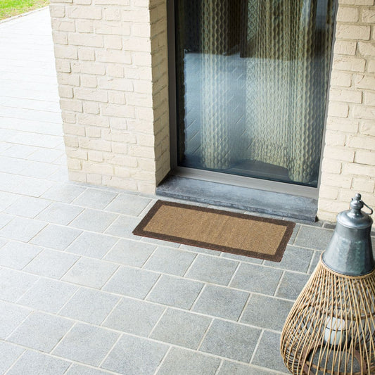 Bricocenter COCONUT DOORMAT WITH BROWN BORDER 25X50CM