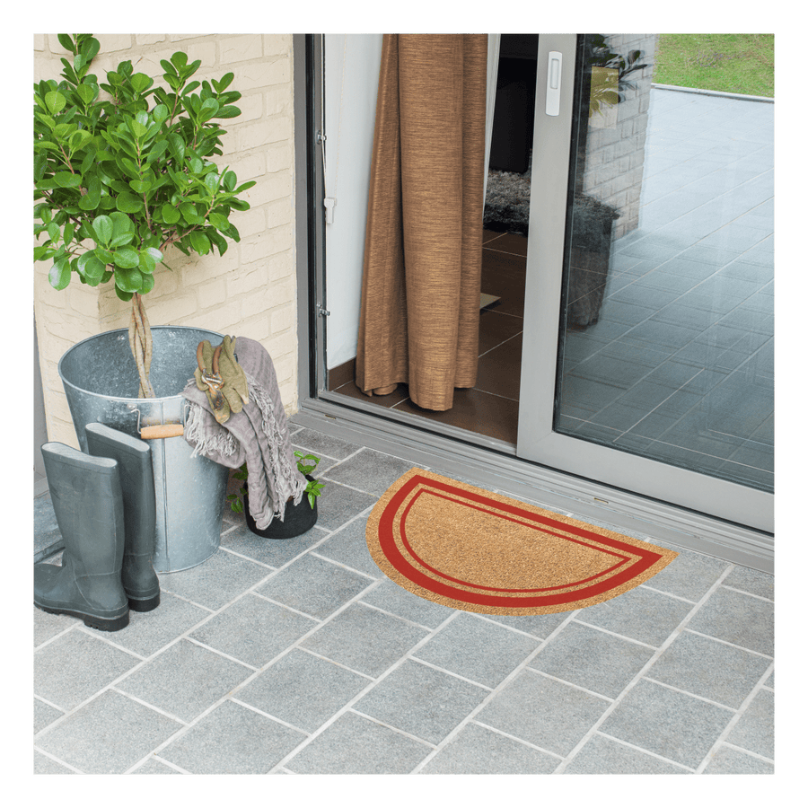 Bricocenter COCONUT DOORMAT WITH RED CRESCENT EDGE 38X68 14 MM