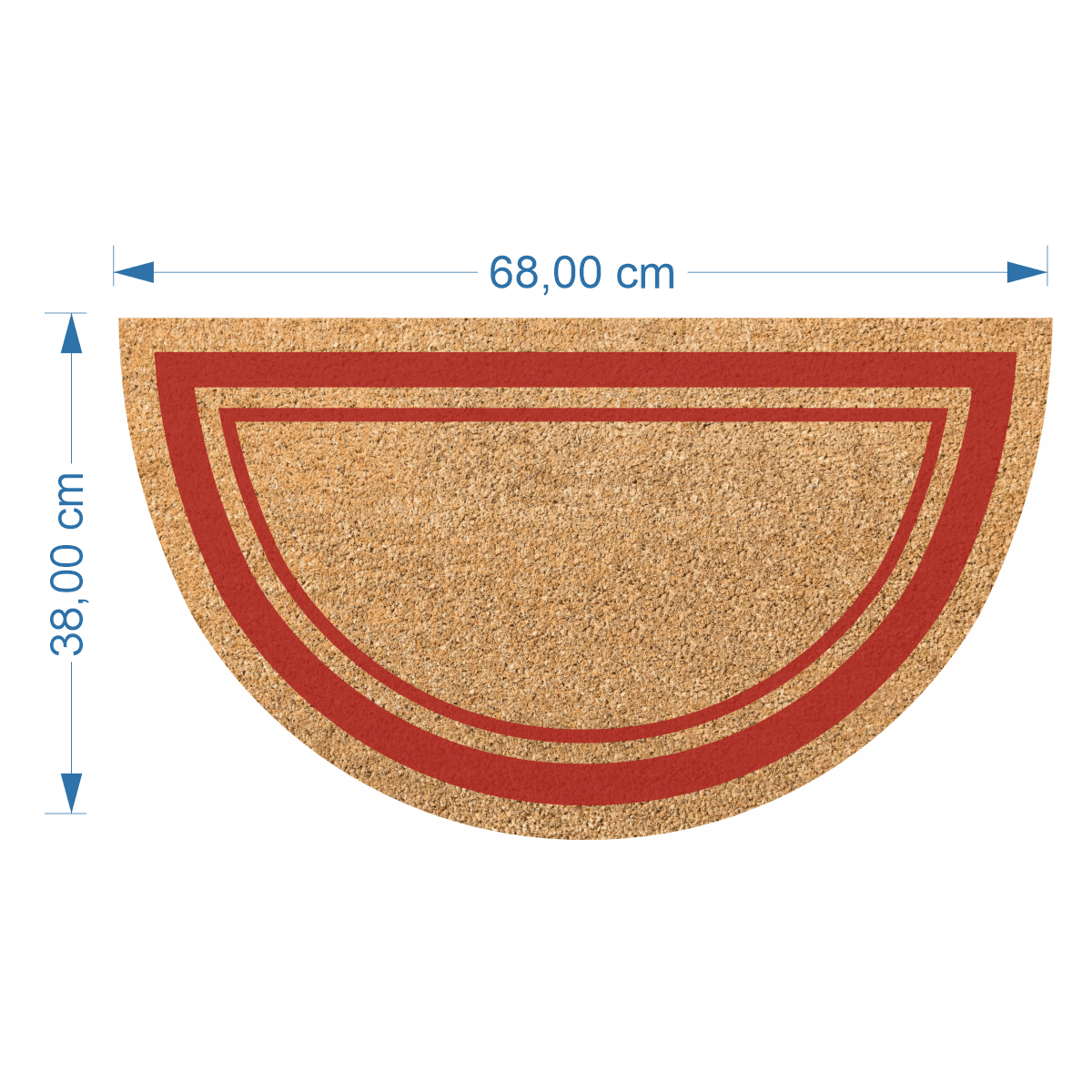 Bricocenter COCONUT DOORMAT WITH RED CRESCENT EDGE 38X68 14 MM