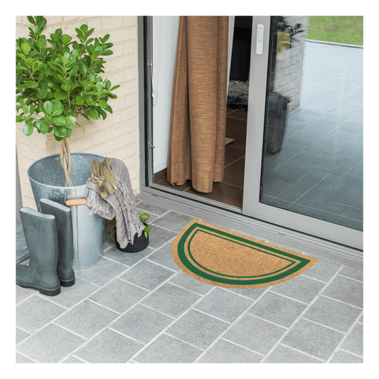 Bricocenter COCONUT DOORMAT GREEN CRESCENT EDGE 38X68 14 MM