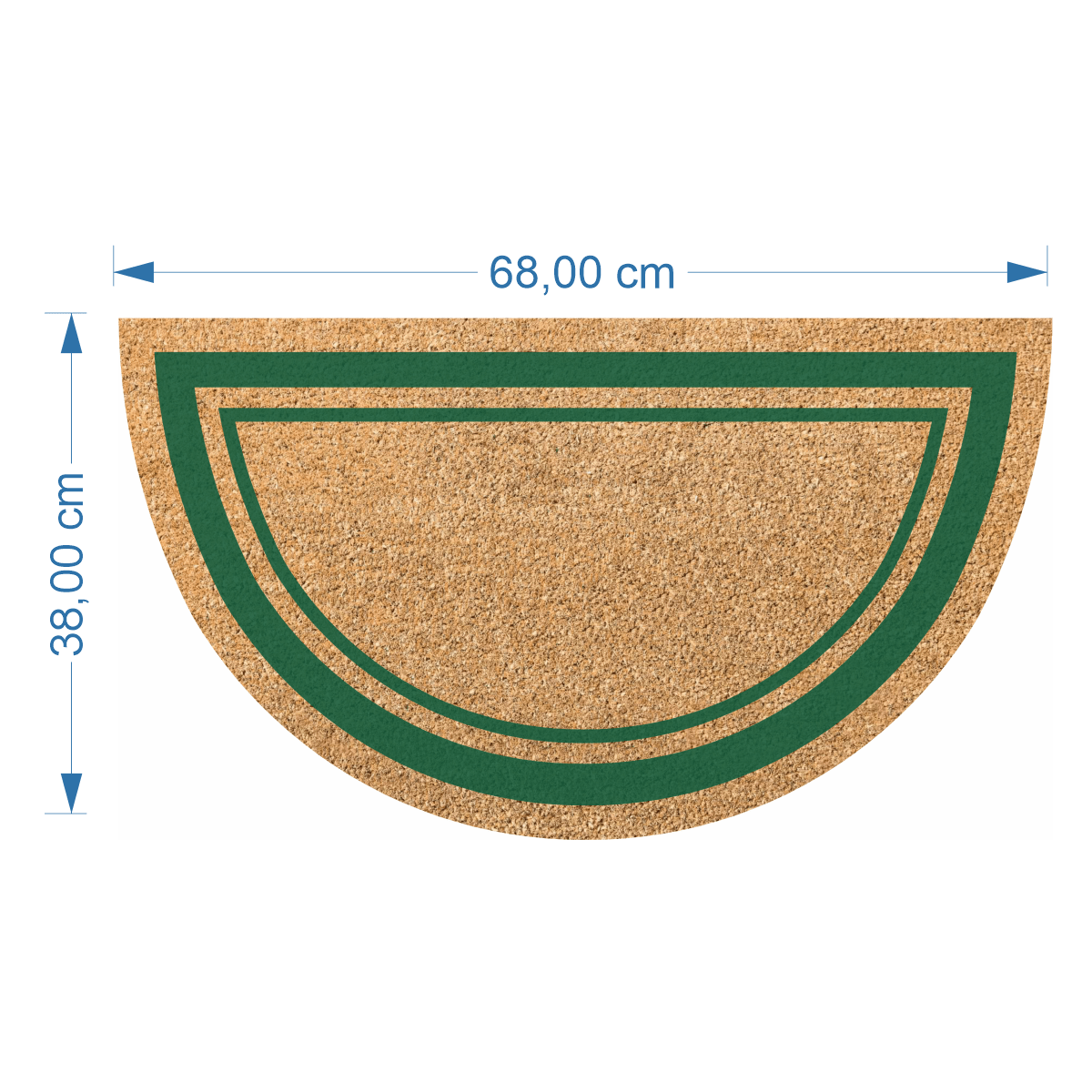 Bricocenter COCONUT DOORMAT GREEN CRESCENT EDGE 38X68 14 MM