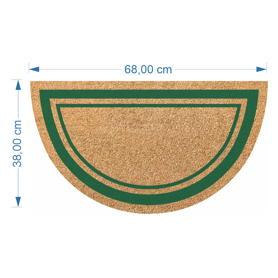 Bricocenter COCONUT DOORMAT GREEN CRESCENT EDGE 38X68 14 MM