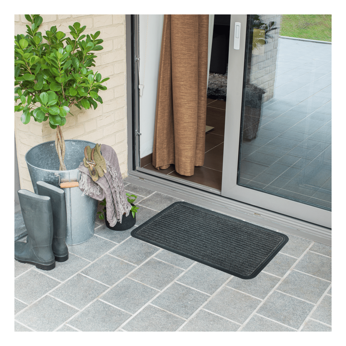 Bricocenter BORDER DOORMAT 40X70 CM POLYPROPYLENE AND RUBBER
