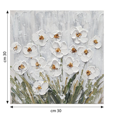 PAINTING ON CANVAS 30X30 CM FLORAL SUBJECT - best price from Maltashopper.com BR480010783