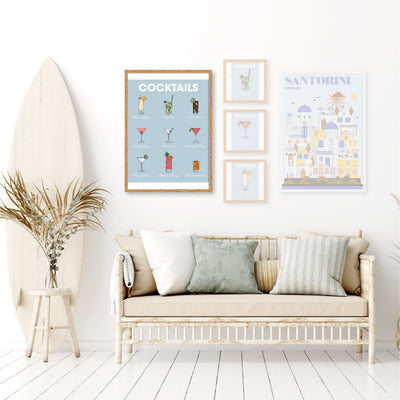 50X70 BEECH FRAME WITH COCKTAILS PRINT - best price from Maltashopper.com BR480010775