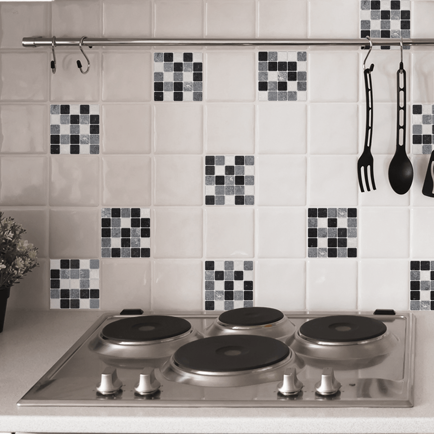 Bricocenter BLACK WHITE TILE STICKERS