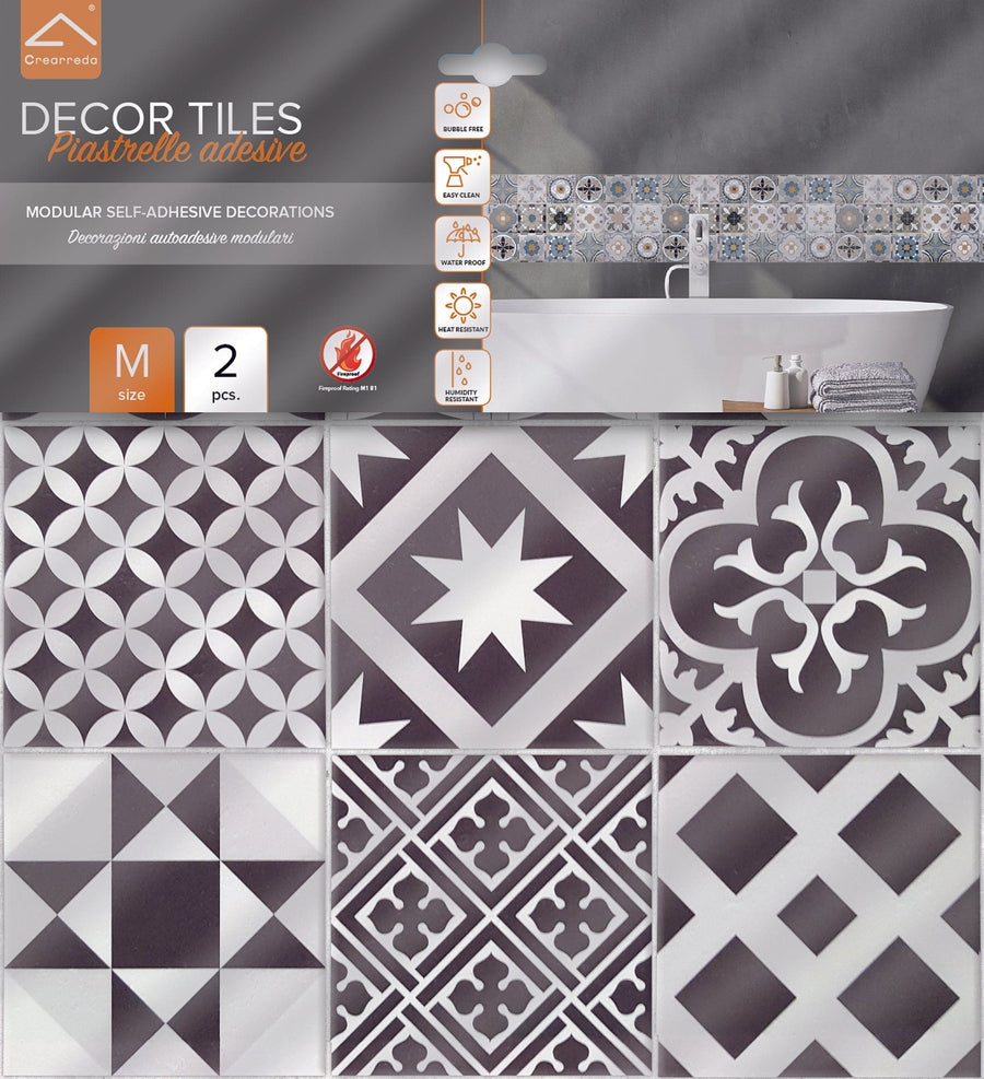 AZULEJOS TILE STICKER B&amp;W 30X30CM