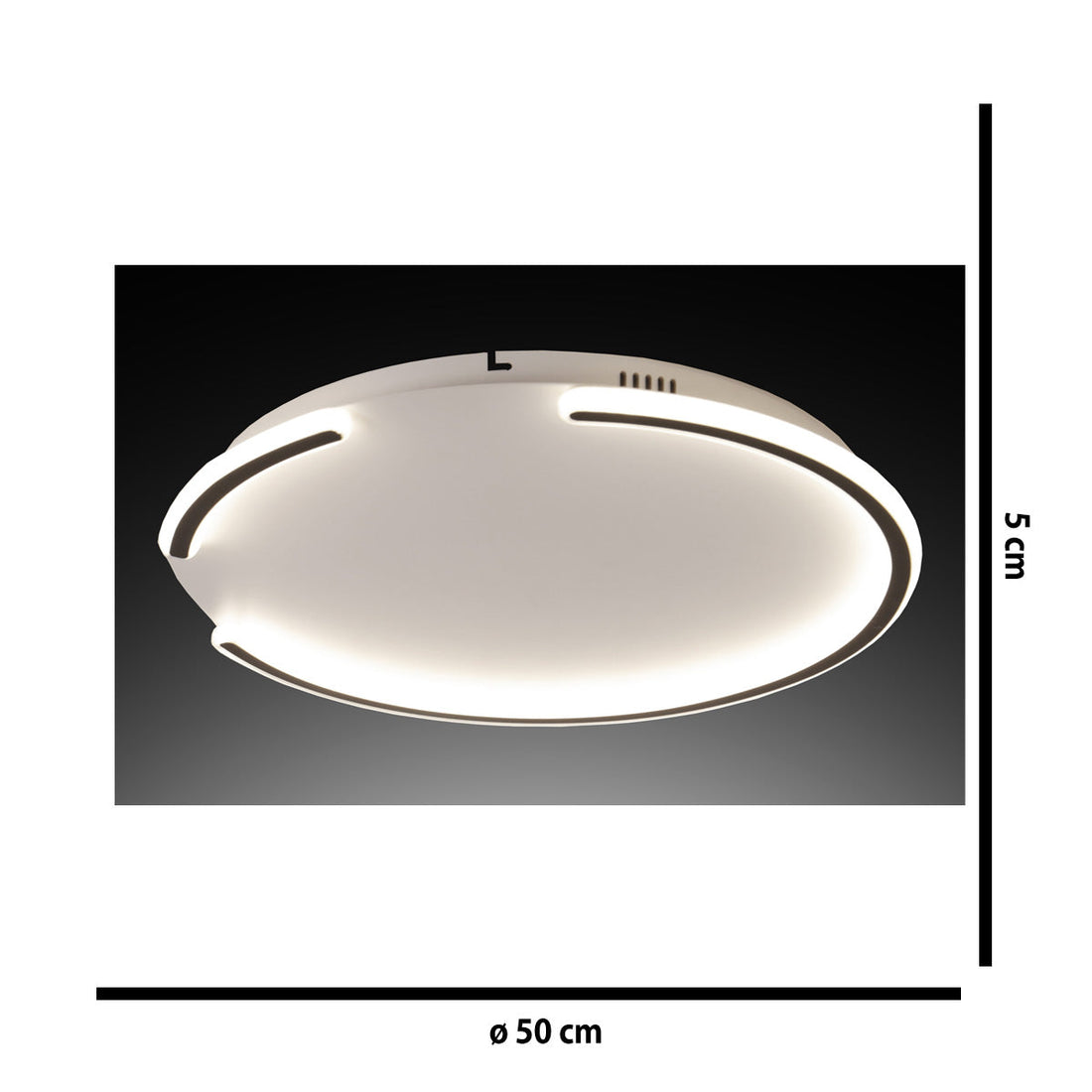 PAIGE ALUMINIUM CEILING LAMP WHITE D50CM LED 41W NATURAL LIGHT - best price from Maltashopper.com BR420008524