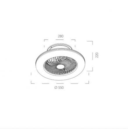 Bricocenter CEILING LIGHT WITH FAN ALISEO ACRYLIC WHITE D60 LED 40W CCT SMART