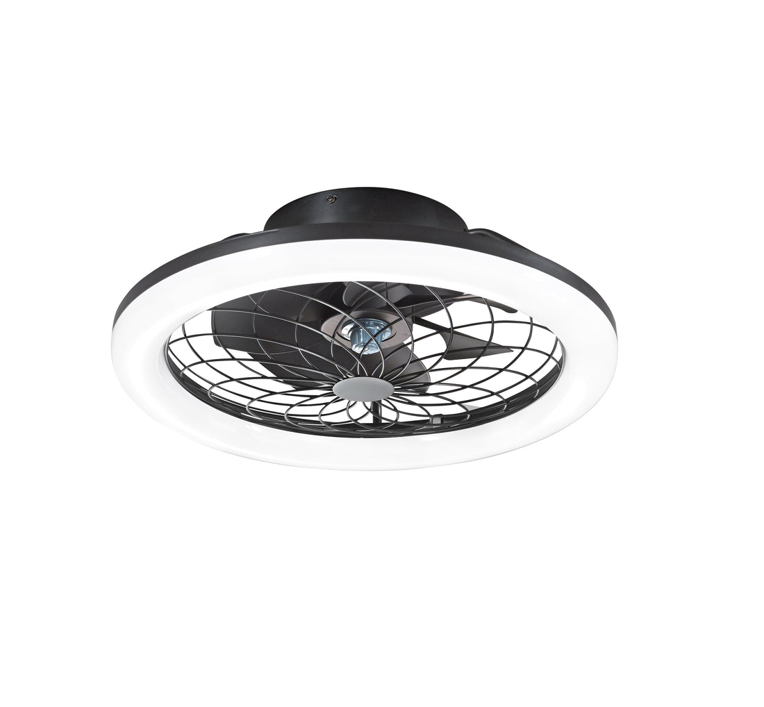 CEILING LIGHT WITH FAN ETESIA BLACK D49 CM LED 30W CCT WITH REMOTE CONTROL - best price from Maltashopper.com BR420008239