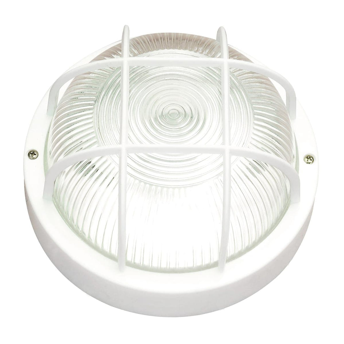 ROUND CEILING LIGHT WITH PLASTIC CAGE WHITE D18.5 E27=60W IP44 - best price from Maltashopper.com BR420002812