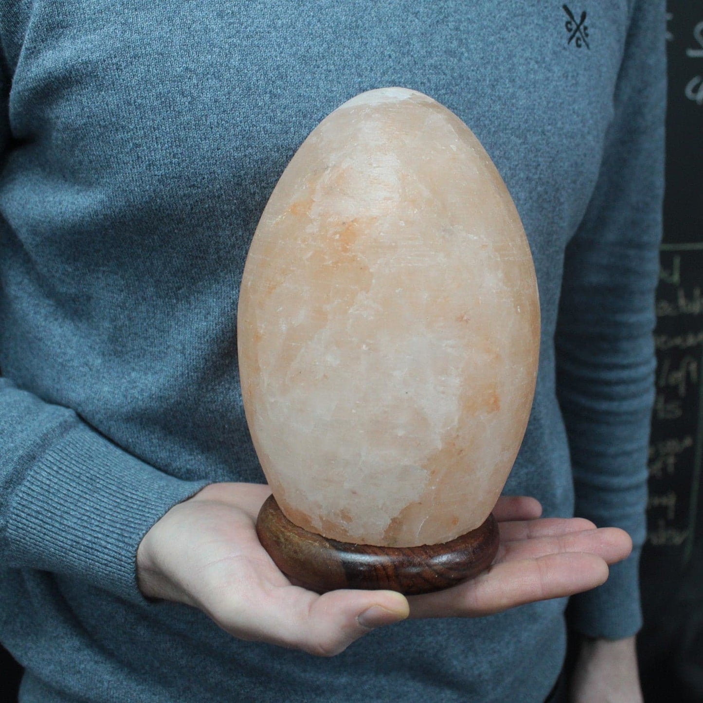 Bliss Salt Lamp Egg - Wooden Base