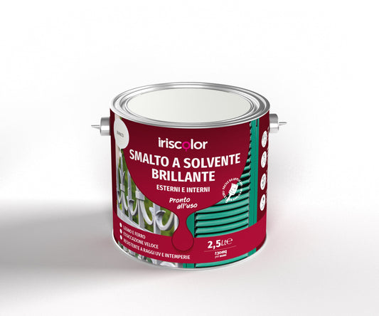 Bricocenter IRIS COLOUR BRILLIANT WHITE SOLVENT ENAMEL 2.5 L