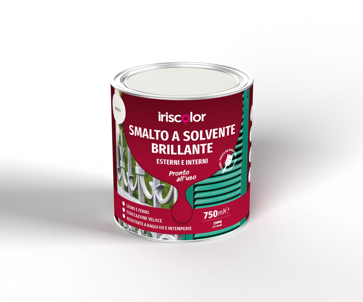 Bricocenter IRIS COLOUR BRILLIANT BLACK SOLVENT ENAMEL 750 ML