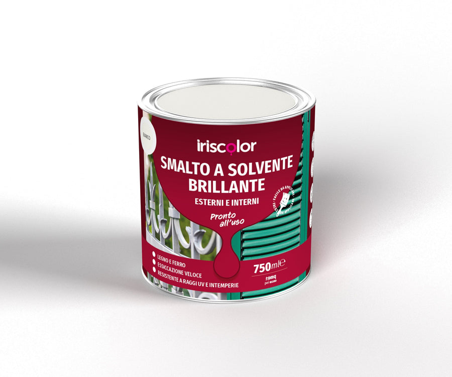 Bricocenter IRIS COLOUR BRILLIANT BLACK SOLVENT ENAMEL 750 ML