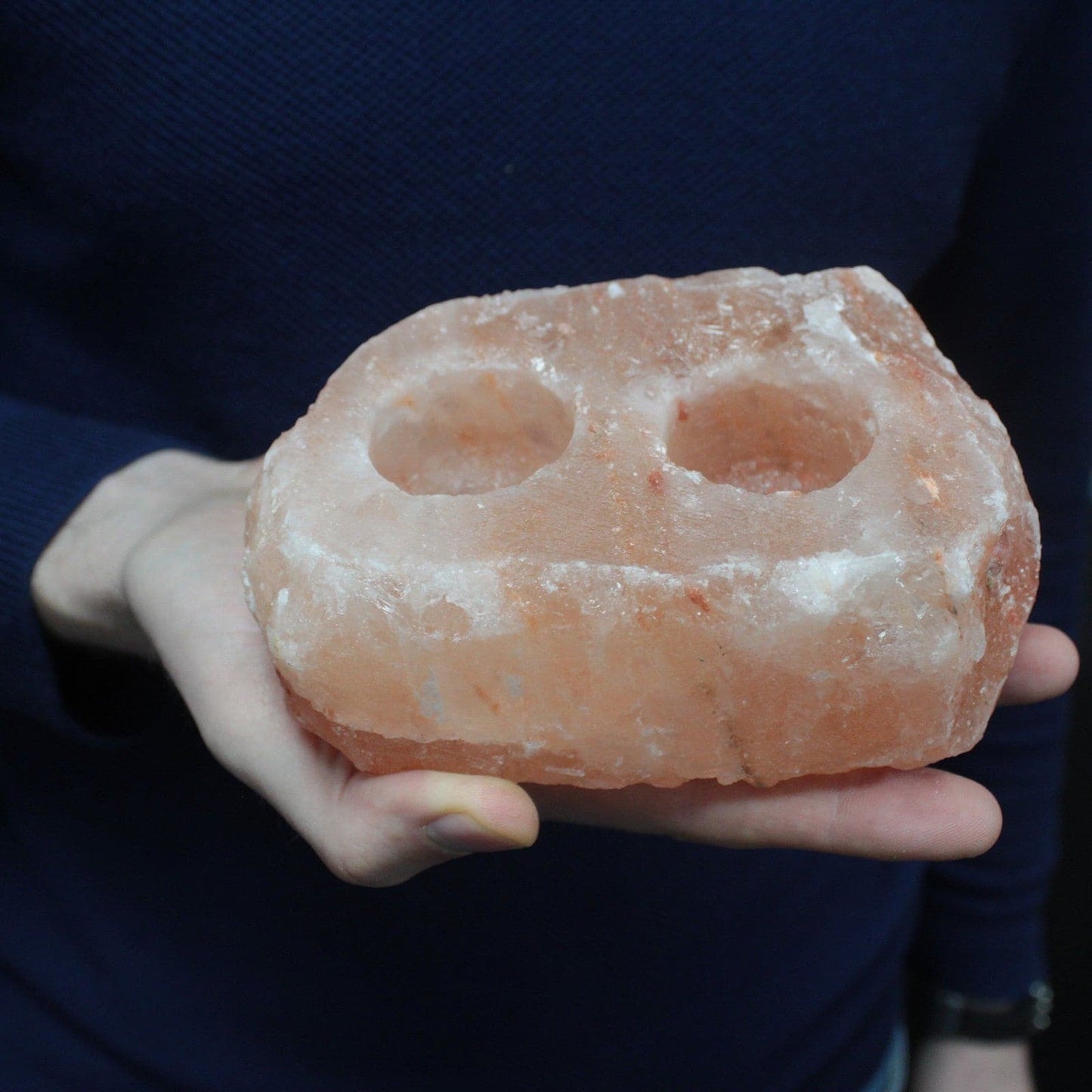 Bliss Natural Salt Candle Holder - 2 holes