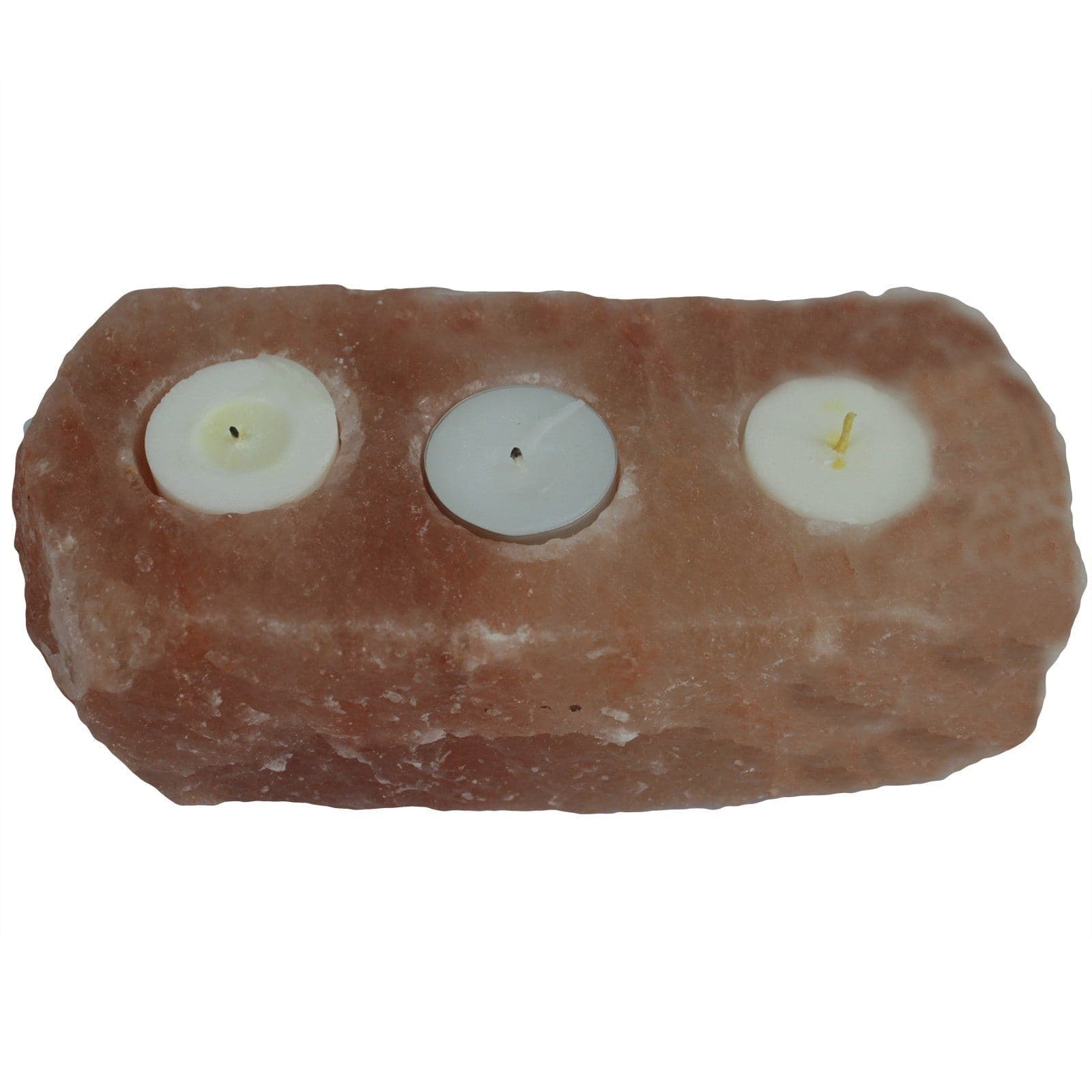 Natural Salt Candle Holder - 3 holes - best price from Maltashopper.com QSALT-45