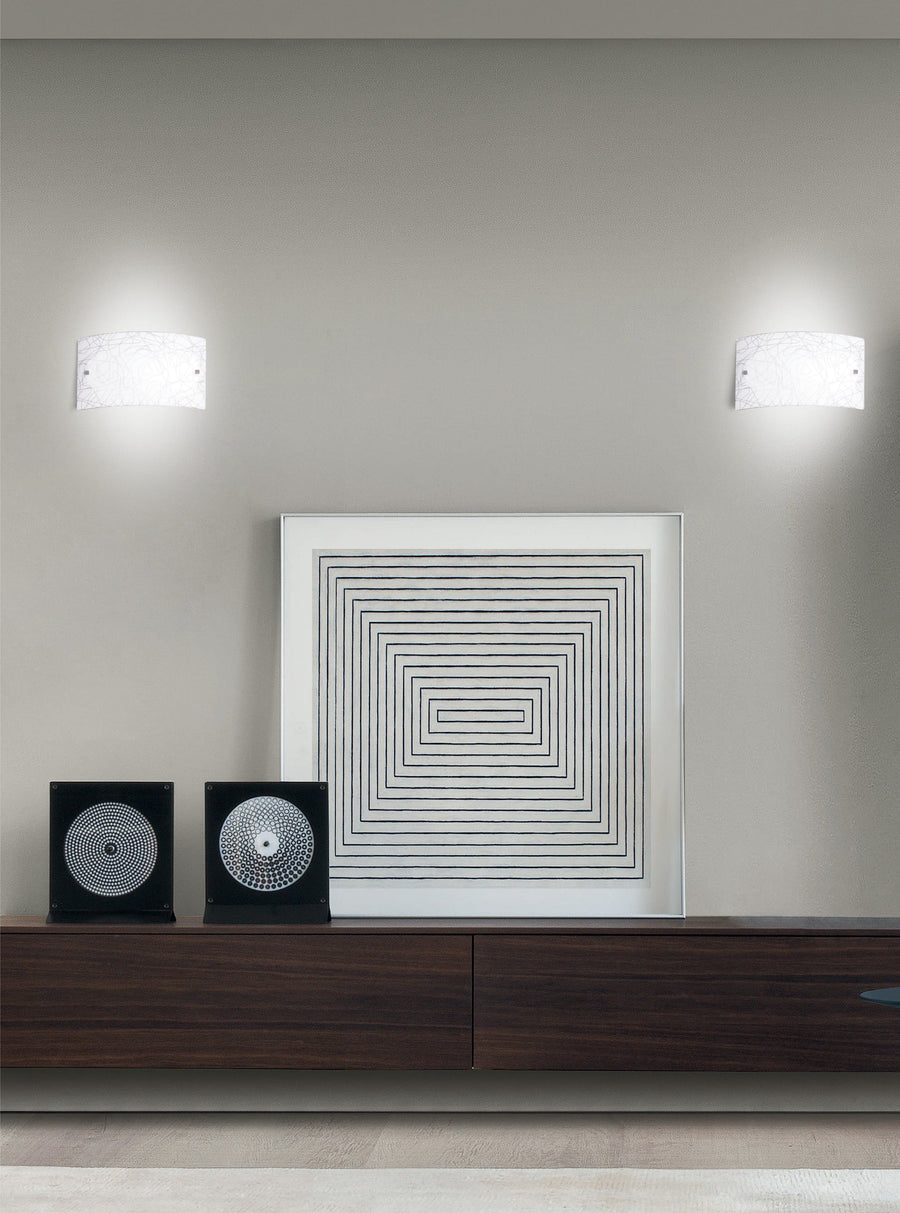 ARTICA WALL LIGHT WHITE GLASS 32X7X20CM E27=42W