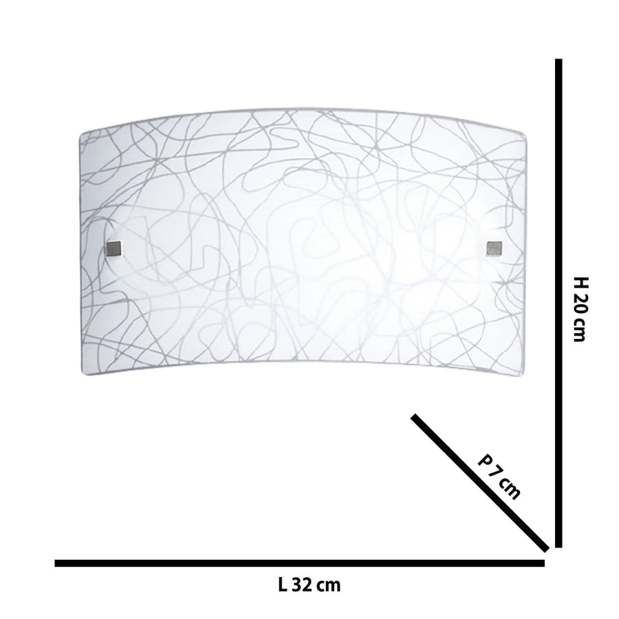 ARTICA WALL LIGHT WHITE GLASS 32X7X20CM E27=42W