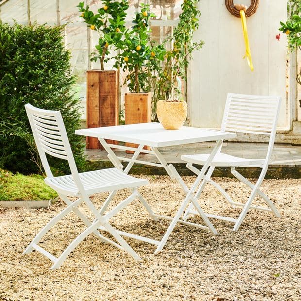 JESSE Folding chair white, beige H 84 x W 45 x D 61 cm