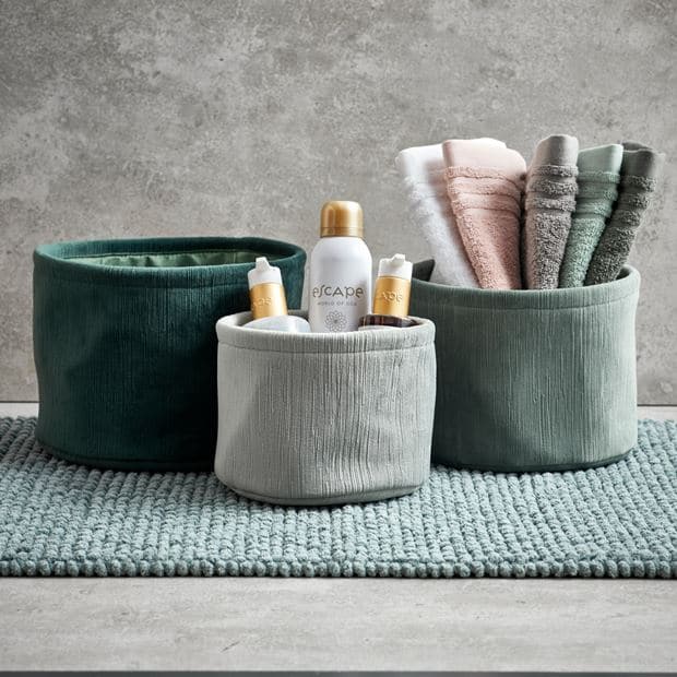 Casa VERDA Dark green storage basket H 16 cm - Ø 22 cm