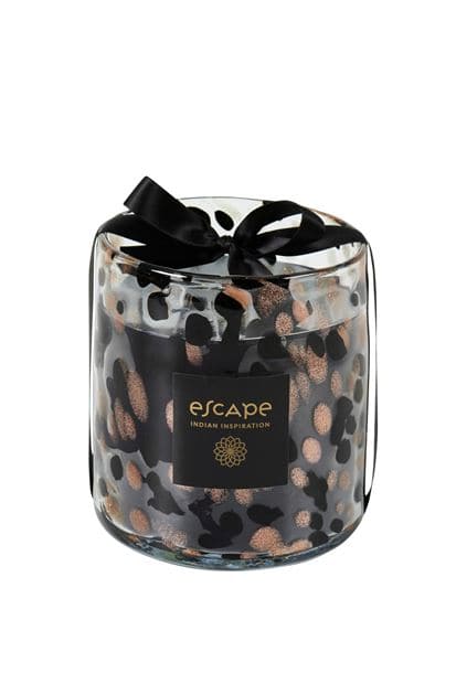 INDIAN INSPIRATION Scented candle black, copper, multicolored H 13.5 cm - Ø 12 cm - best price from Maltashopper.com CS667751