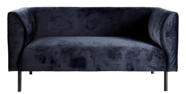 TILLY fabric: black velvet H 67 x W 140 x D 73 cm - best price from Maltashopper.com CS666939