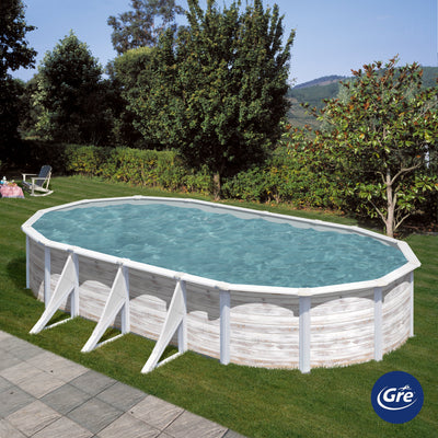 OVAL STEEL SWIMMING POOL NORDIC DECORATION 730X375 H 120 WITH SAND FILTER - best price from Maltashopper.com BR500015845