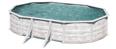 OVAL STEEL SWIMMING POOL NORDIC DECORATION 610X375 H 120 WITH SAND FILTER - best price from Maltashopper.com BR500015846