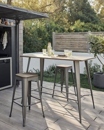 Bar stool 76X46.5X46.6 steel bamboo