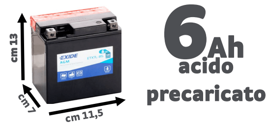 Bricocenter BATTERIA EXIDE AGM 12V/6AH YTX7L-BS