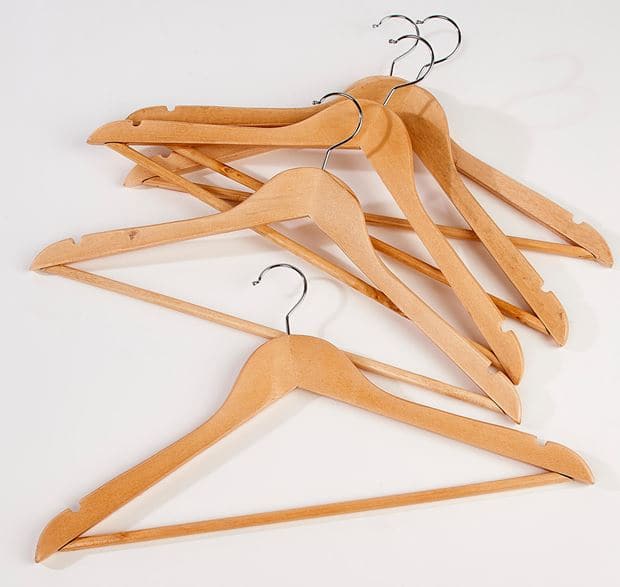 NEW WOOD Hangers set of 5 natural H 23 x W 44.5 x D 1.2 cm