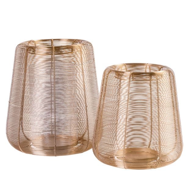 STELLAR Golden lantern H 32 cm - Ø 35 cm - Ø 15 cm