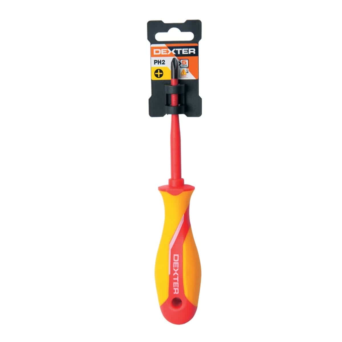 DEXTER INSULATED PHILLIPS SCREWDRIVER, PH MARKING 2X100MM, CHROME VANADIUM - best price from Maltashopper.com BR400001521