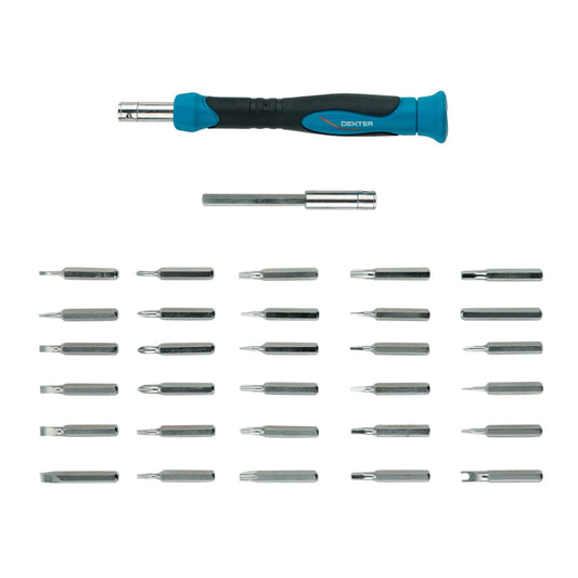 DEXTER MINI PRECISION SCREWDRIVER WITH 35 BITS - best price from Maltashopper.com BR400001563